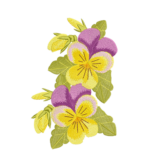 Pansies Machine Embroidery Design