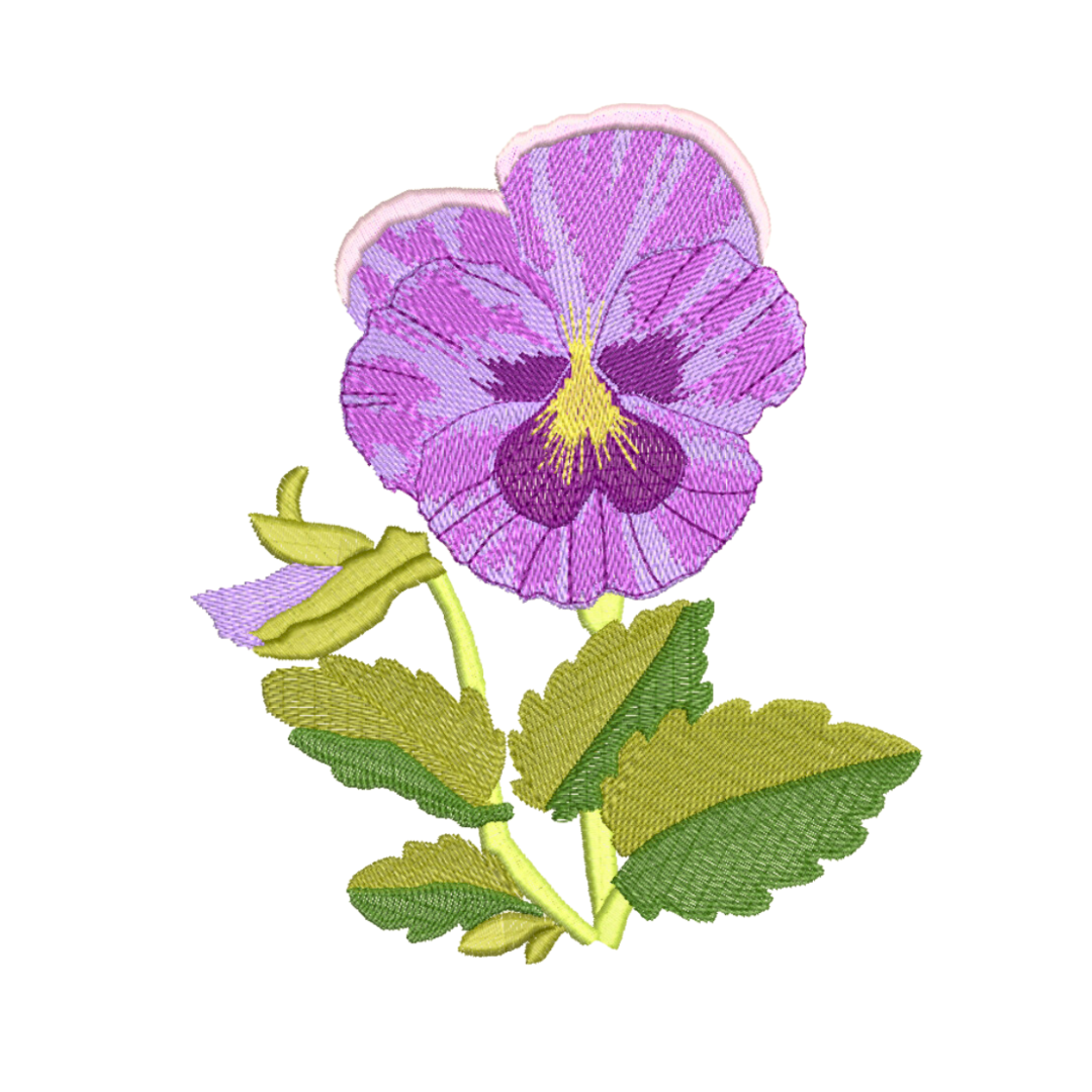 Pansy Plant Machine Embroidery Design