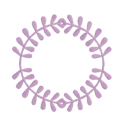 Purple Leaf Wreath Machine Embroidery Design