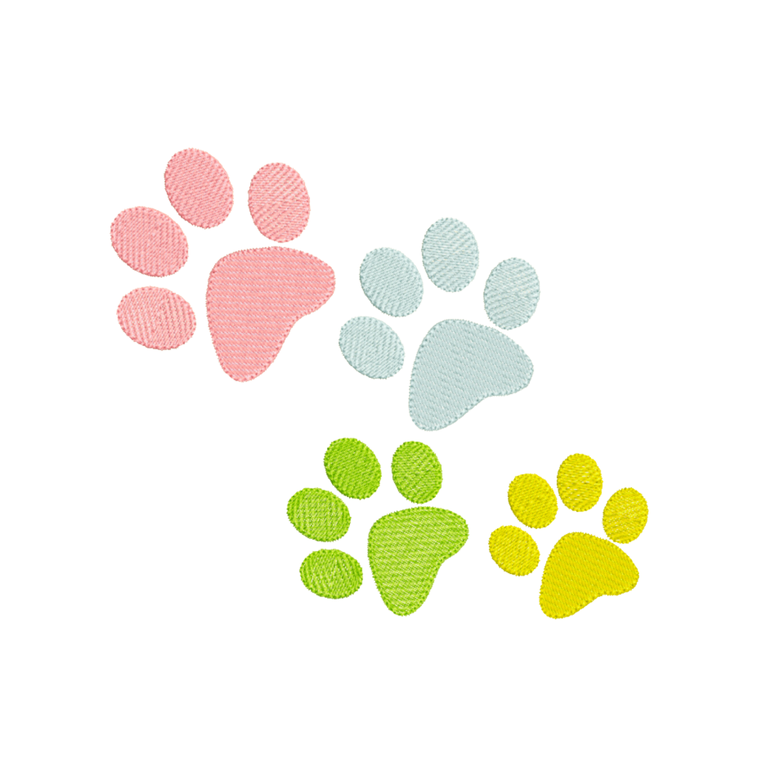 Rainbow Paw Print Machine Embroidery Design