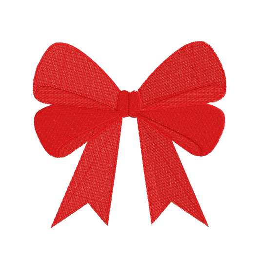 Red Bow Machine Embroidery Design