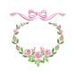 Rose Wreath with Bow Machine Embroidery Design