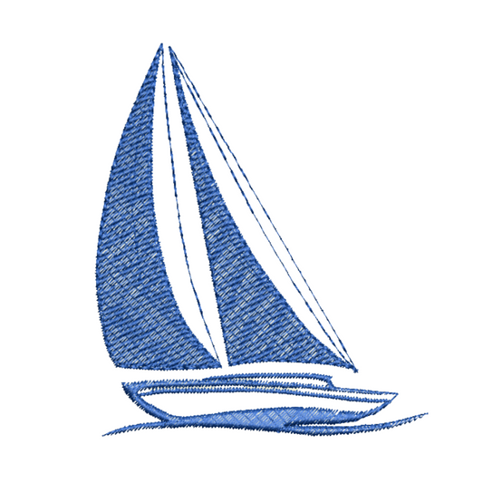 Sailboat Machine Embroidery Design