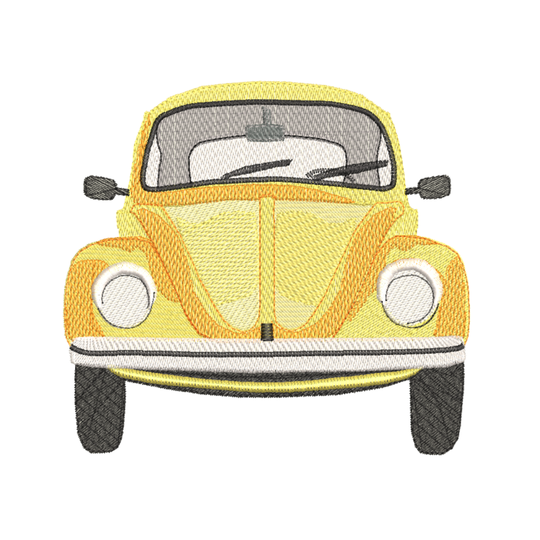 This is an image of a machine embroidery design featuring a vintage yellow car. This car is perfect for embroidery on clothes and accessories for men and boys.