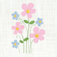 This is an image of a machine embroidery design by Stitches & Strokes, featuring pink, and blue field flowers. This Spring wild flower machine embroidery design is perfect for embroidery on pillowcases, shirts, girl's dresses, and more.